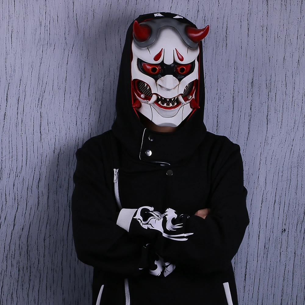 Game OW Genji Skin Oni Mask Cosplay Mask Resin  Hero Mask Prop for Halloween Party Use Gift (2)