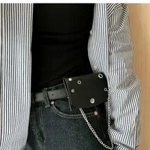 SOEI Punk Style Bag Belts For Women Round Buckle Chain Belt Fashionable Belts Women High Quality Faux Leather Women Waist Strap SOEI Punk Style Bag Belts For Women Round Buckle Chain Belt Fashionable Belts Women High Quality Faux Leather Women Waist Strap