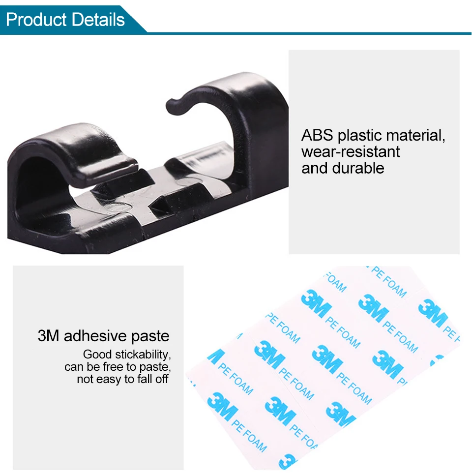 Wire Cable Management Organizer Desktop & Workstation Cord Clips Management Holder Data Telephone Line Cable Winder Sleeve (9)
