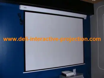 

DfLabs high contrast 100 inch 16:9 HD 3D electric projection screen,matt white motorized projector screen