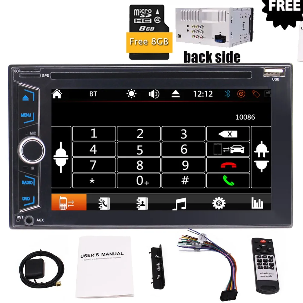 

USB TF CD Card Multi Languages Light Button Car Logo Optional Wireless Backup Camera Double Din 6.2 Inch Car Stereo in Dash GPS