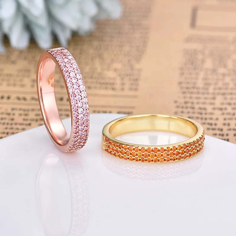 

Fashion Crystal Multi Color Ring For Women Black Pink Zircon Thin Finger Rings Cocktail Party Brand Jewelry Dropshipping ZK40