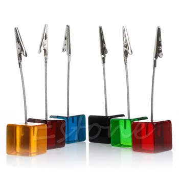 

Cube Wire Place Desk Card Picture Memo Note Photo Table Number Clip Holder 1Pc