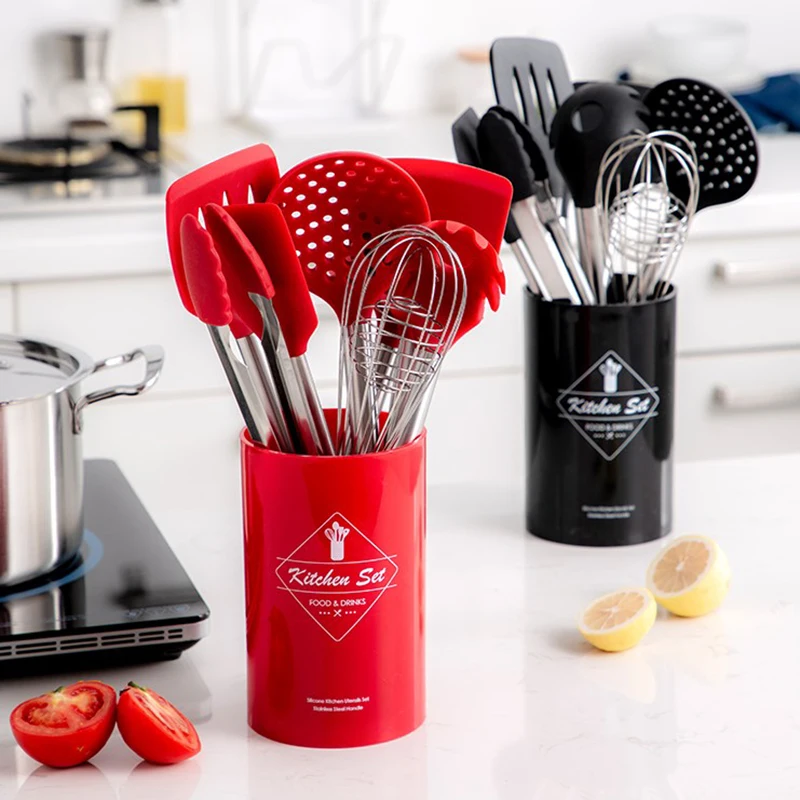 

9PCS Stainless Steel Food Grade Silicone Cooking Spoon Soup Ladle-Egg Spatula Turner Kitchen Tools Cooking Utensil Set