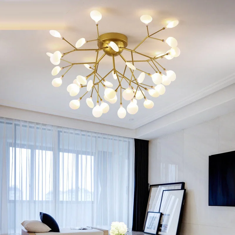 Sala de Estar Lustres de Casa Moderno Ouro e preto Led Teto Iluminação Lustre Quarto Criativa Luminárias Ac110v e 220 v