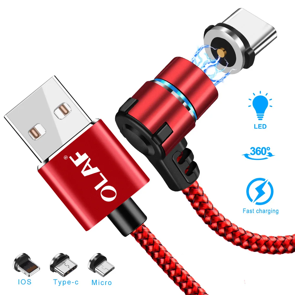أولاف الشحن المغناطيسي كابل يو اس بي ل فون المصغّر usb نوع C الهاتف المحمول 90 درجة L شكل سريع تهمة المغناطيس كابلات شحن