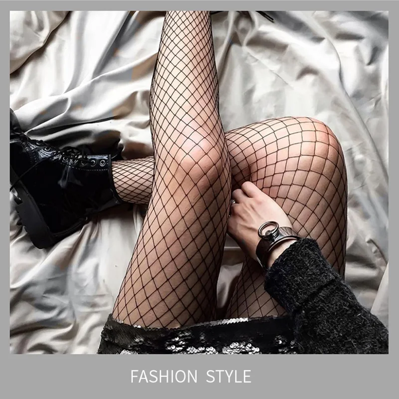 

Women Sexy Hollow Out Fishnet Stockings Fish Net Fashion Pantyhose Mesh Black Stocking Lingerie High Quality Bottoming Stocking