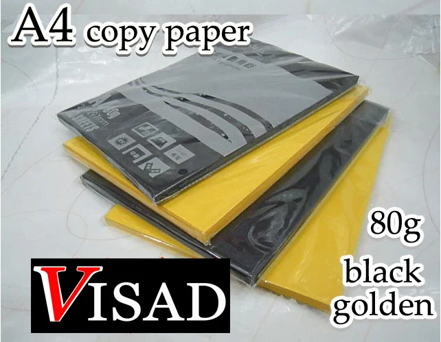 

free shipping VISAD 80g 100pcs/lot black and golden A4 copy paper hand origami paper Wholesale