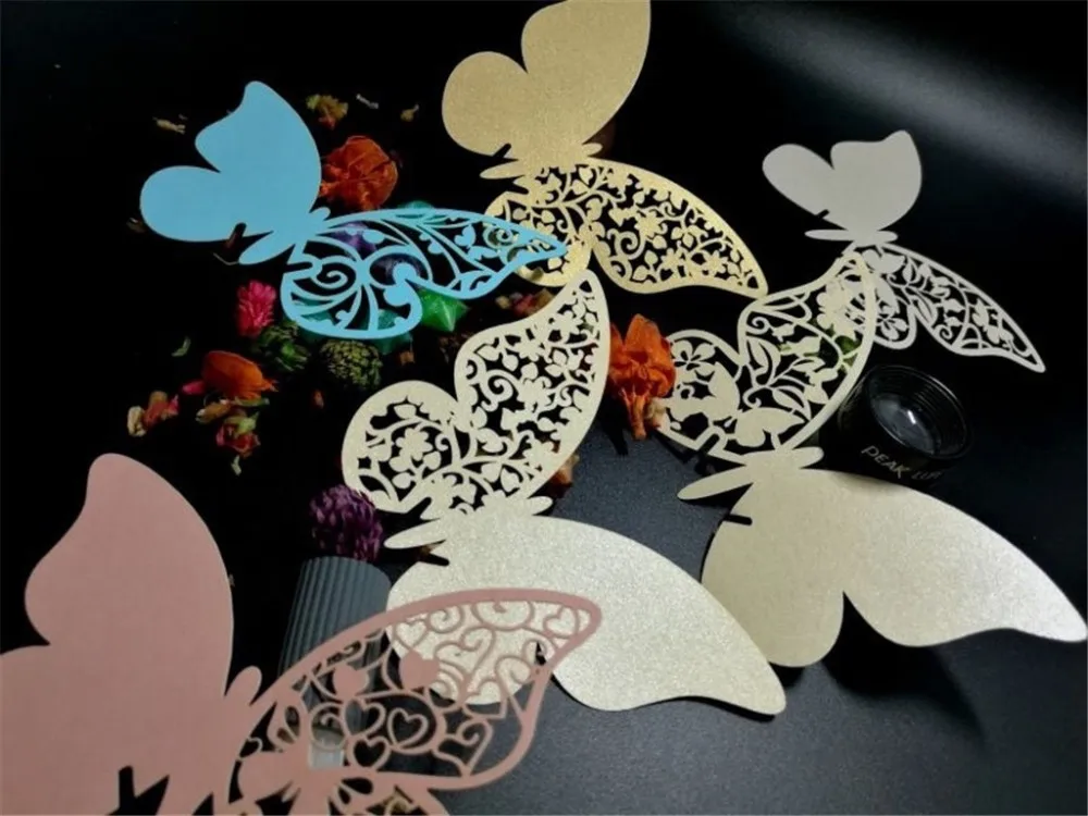 cards for glass deco wedding