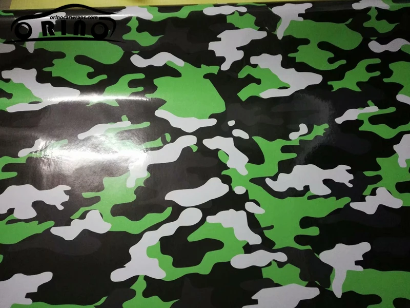 Black Green White Camouflage Vinyl Film-1