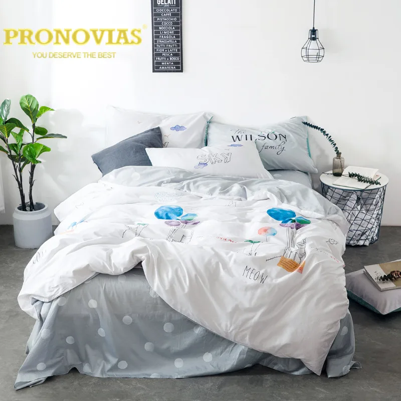 

Pronovias modern leaves 100% cotton queen king size bedding set 4pcs doona cover set