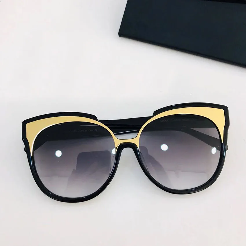 Retro classic Cateye Sunglasses Women Metal patch Vintage Gradient Glasses Luxury brand Cat eye Sun glasses Female Eyewear UV400 - Цвет линз: Black