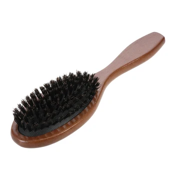 

Natural Boar Bristle Hair Brush Anti-static Paddle Hairdressing Scalp Massage Comb Beech Wooden Handle Hairbrush Styling Tools