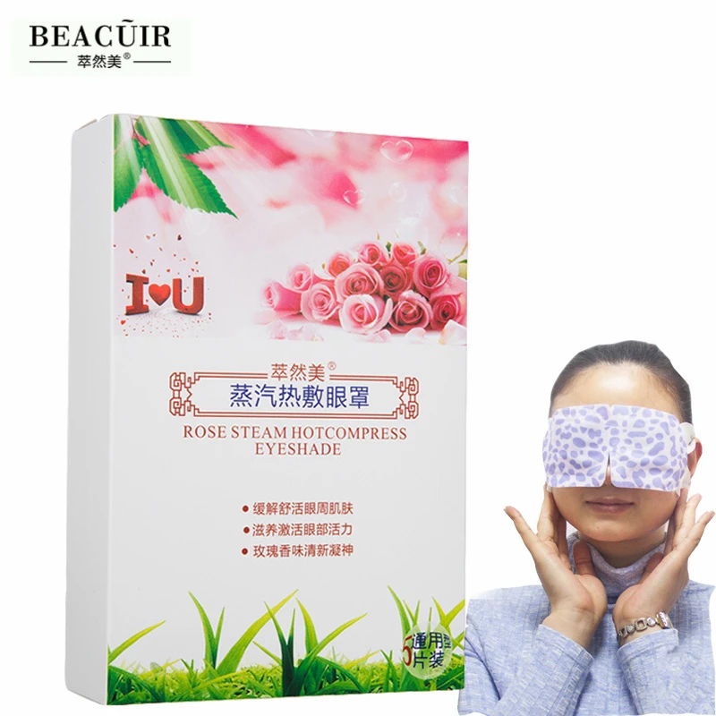 

Rose Steam Hot Compress Eyeshade Fragrance Warm Generating Eye Mask Eye Spa Moisturizing Anti Dark Circles Warmer Patch Eye Care