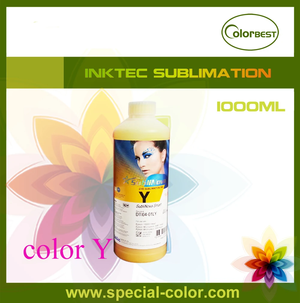 

for Epson DX4/DX5 Sublimation Ink Inktec Transfer Ink 1000ml Y