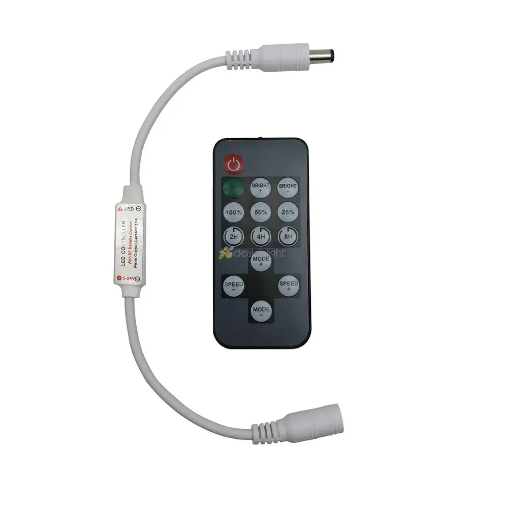 

LED Time Controller 14 keys Mini RF Wireless Remote Led Dimmer Controller For Single Color 5050 3528 5730 LED Strip Light 5-24V