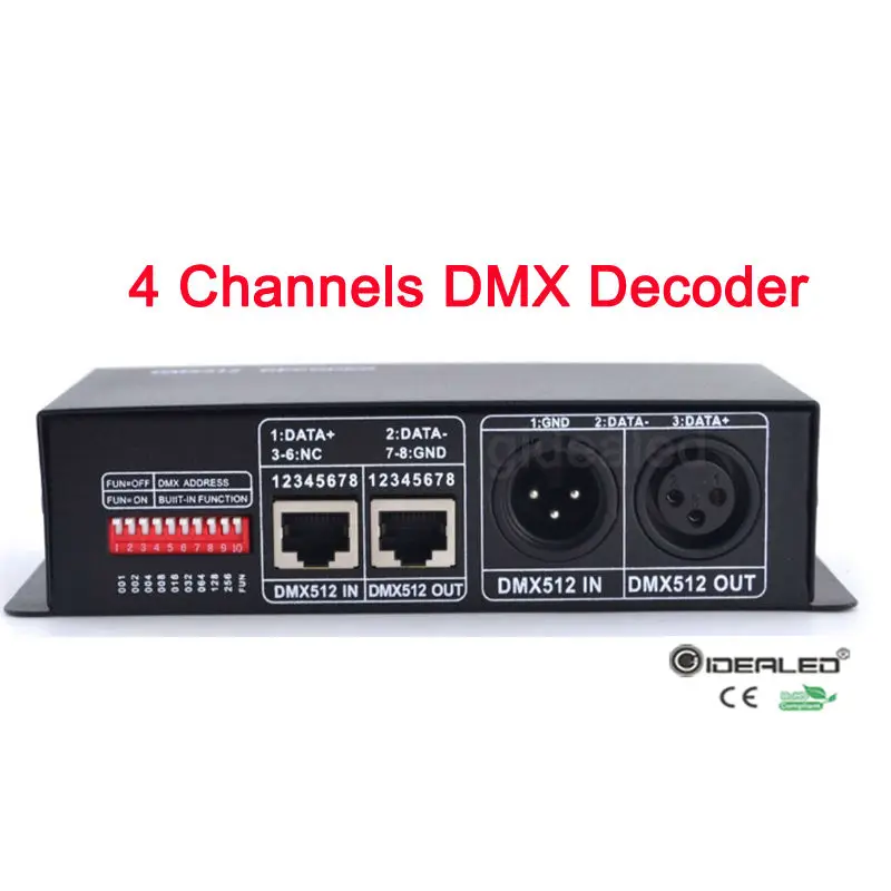 DMX декодер RGBW светодиодный 4 канальный 32A драйвер диммера для RGB dmx dmx512 контроллер