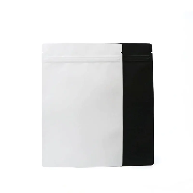 

1000pcs/lot 5 Size Matt White/Black Aluminum Foil Ziplock Bag Flat Bottom Metallic Mylar Black Zip Bag Herbal Fidget Spinner Bag