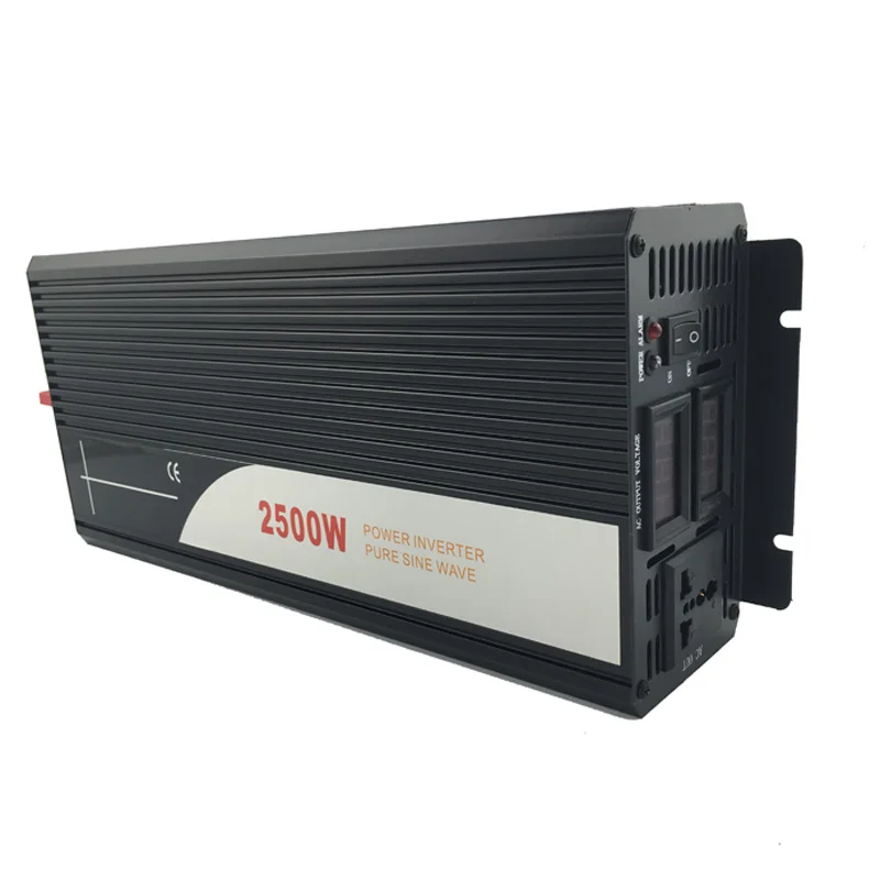 2500 W inversor de energía solar de onda sinusoidal pura 24 V DC 12 V 48 V a AC 110 V 220 V pantalla digital - 5