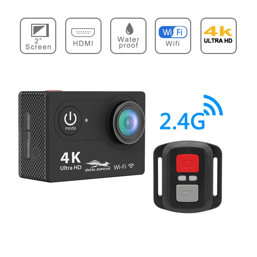 Спортивная Экшн камера H9R HD 4K 30 м водостойкая экран 2 0 дюйма 170D 1080P|Экшн-камеры| |
