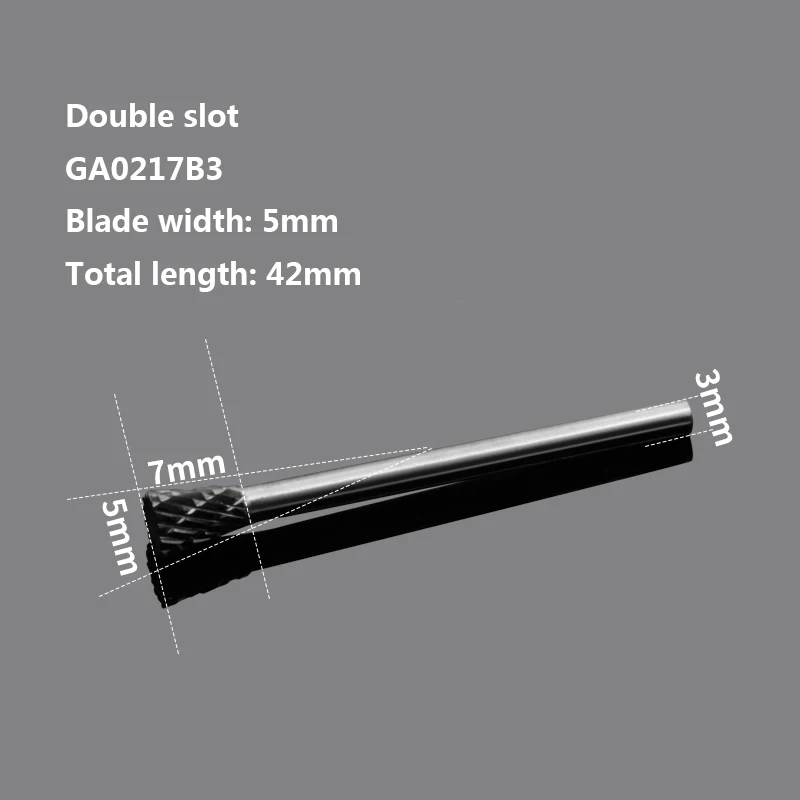Double slot 5mm Сплав Роторный расточный инструмент Вольфрамовая сталь твердый резьба по дереву n-тип перевернутый конус фреза Шлифовальная головка двойной паз - Цвет: Double slot 5mm