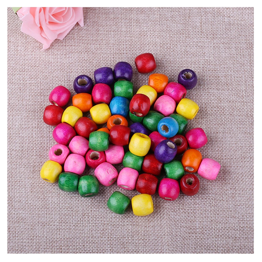 Multi color Large Hole 7mm Natural Wooden Beads 30pcs/Lot Wholesale