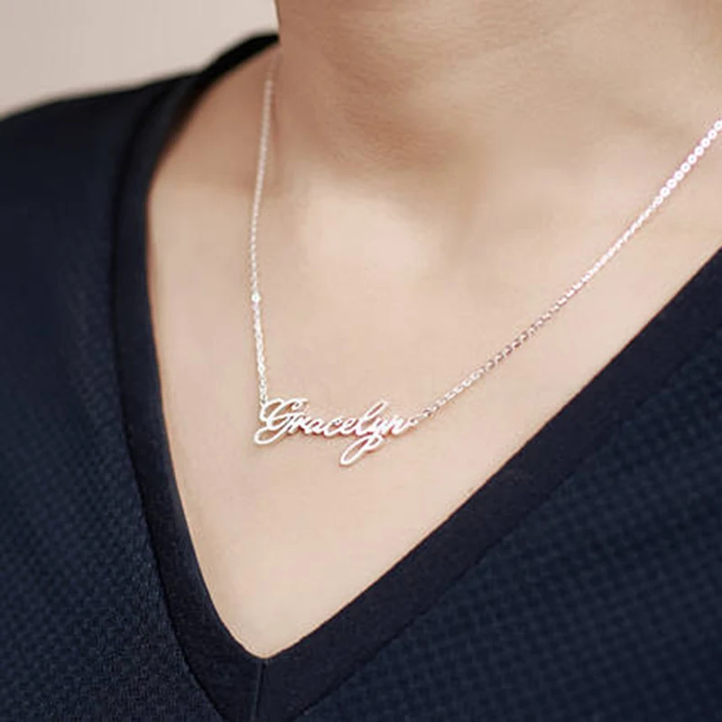 

GORGEOUS TALE Stainless Steel Jewelry Any Customized Name Pendant Necklace Personalized Handmade Necklace for Graduation Gift