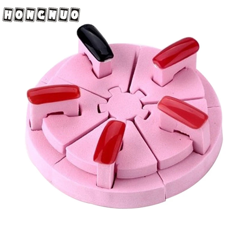 

1 set Pink Sponge Nail art salon tools tips display practice stand holder nail work table Levert Dropship mar9