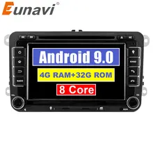 Eunavi Octa Core Android 9.0 2 Din Car dvd player Per VW GOLF JETTA POLO TOURAM PASSAT B6 GPS Navi stereo Radio touch screen usb