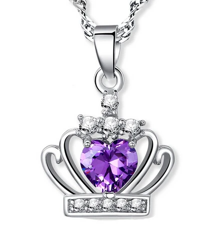 2015 Top Fashion Sale Romantic Slide Rhinestone Pendants Plating Pendant Necklace For Women women Crown | Украшения и аксессуары