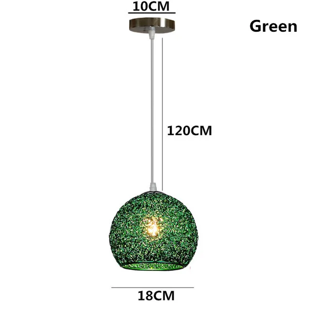Скандинавский простой E27 светодиодный подвесной светильник, современный креативный подвесной светильник, подвесной светильник для спальни, гостиной, лобби, ресторана, бара, кафе - Цвет корпуса: green