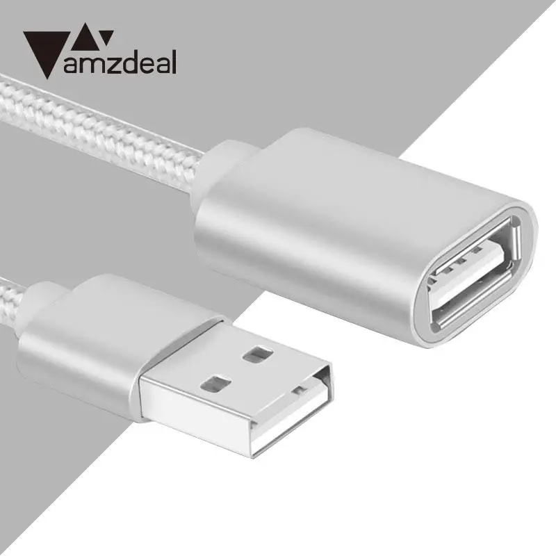 

2M USB Nylon Extension Line Cable Lead Wire Male Plug To Female Socket Connector