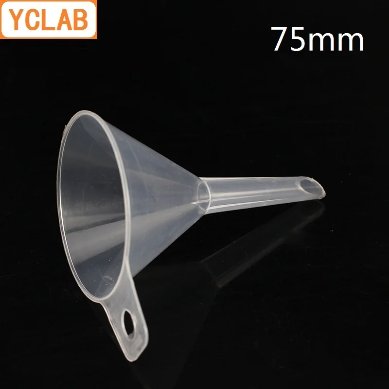 YCLAB 75mm Funnel PP Plastic Sharp Head Polypropylene Laboratory Chemistry Equipment