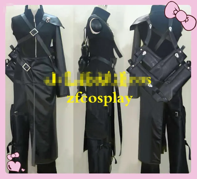 

New Final Fantasy FF7 Cloud Strife Cosplay Costume Outfit PU Leather Halloween Adult Costumes for Women/Men Custom Any Size