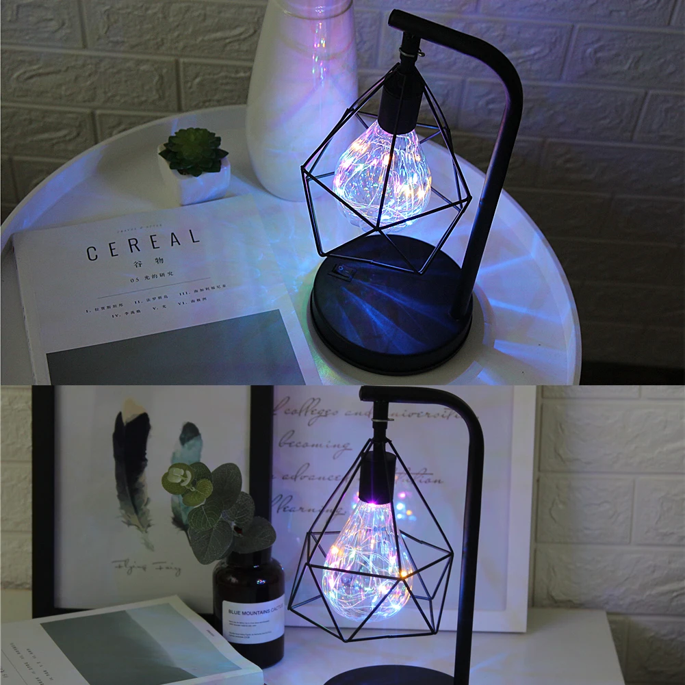 Творческий Праздник минималистский полые алмаз светодио дный светодиодные настольные лампы портативный лампа для чтения ночник спальня