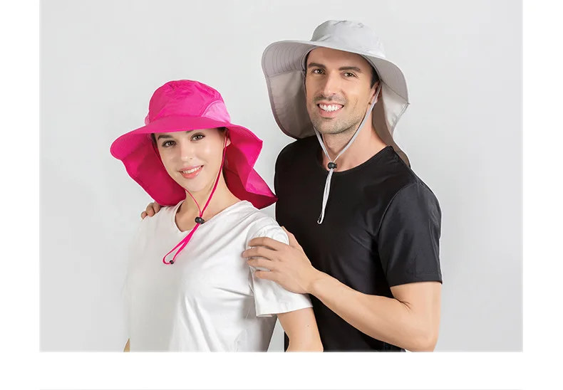 Tampão da Pesca ao ar Chapéu de Aba Chapéu de Sol das Mulheres Larga do Chapéu Mulheres dos Homens de Proteção Livre à Prova d' Água Ajustável dos Homens de Proteção Solar Respirável Cap Sombrinha Camping Cap 7 Cheap Bonés de pesca