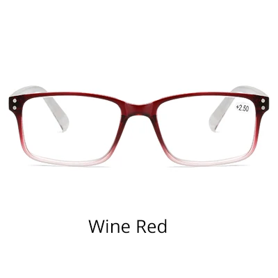 Ralferty, квадратные очки для чтения с принтом, женские диоптрийные медицинские очки для дальнозоркости+ 1,0+ 1,5+ 2,0+ 2,5+ 3,0+ 3,5+ 4,0 A6907 - Цвет оправы: Wine Red