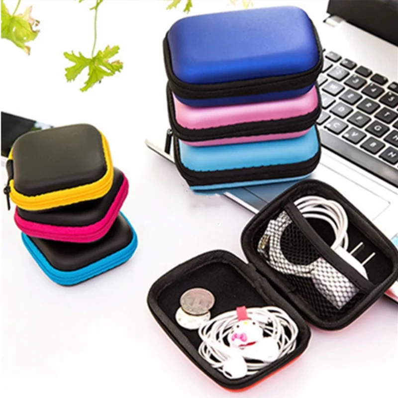 

Pouch Container Coin Headphone Protective Storage Box Colorful Headphone Case Travel Storage Bag For Earphone Data Cable Charger
