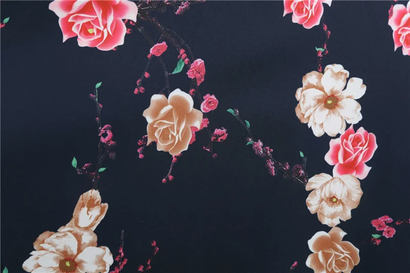 Kostlich O-Neck Floral Print Dresses 2018 Summer Hepburn Vintage Dress Women Big Swing Dress Plus Size S-2XL With Sashes (8)