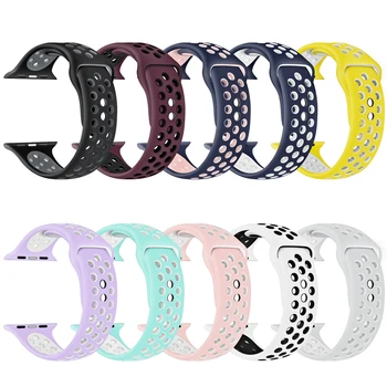 

sport strap For Apple Watch Band 44mm 40mm 42mm/38mm iwatch 5 4 3 2 1 Nike Silicone watchband clock bracelet rubber wrist belt
