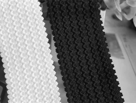 

3 M /LOT Black white water wave pattern drawstring elastic waist belt sealing belt elastic material 6 cm wide