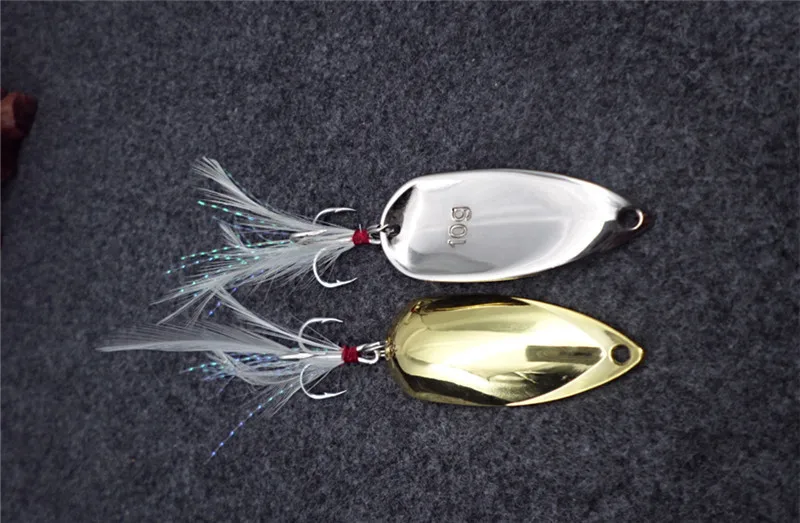 10g Metal fishing lure spoon Gold/Silver cheap fishing lures china fishing tackle Hard Bait free shipping