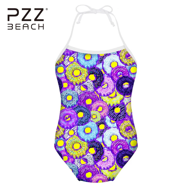 Cheap Doughnut Print Halter One Pieces Swimsuit Backless Bodysuit Children's Swimwear New Swimming For Girls Baby Infantil Kids Cheap Doughnut Print Halter One Pieces Swimsuit Backless Bodysuit Children's Swimwear New Swimming For Girls Baby Infantil Kids