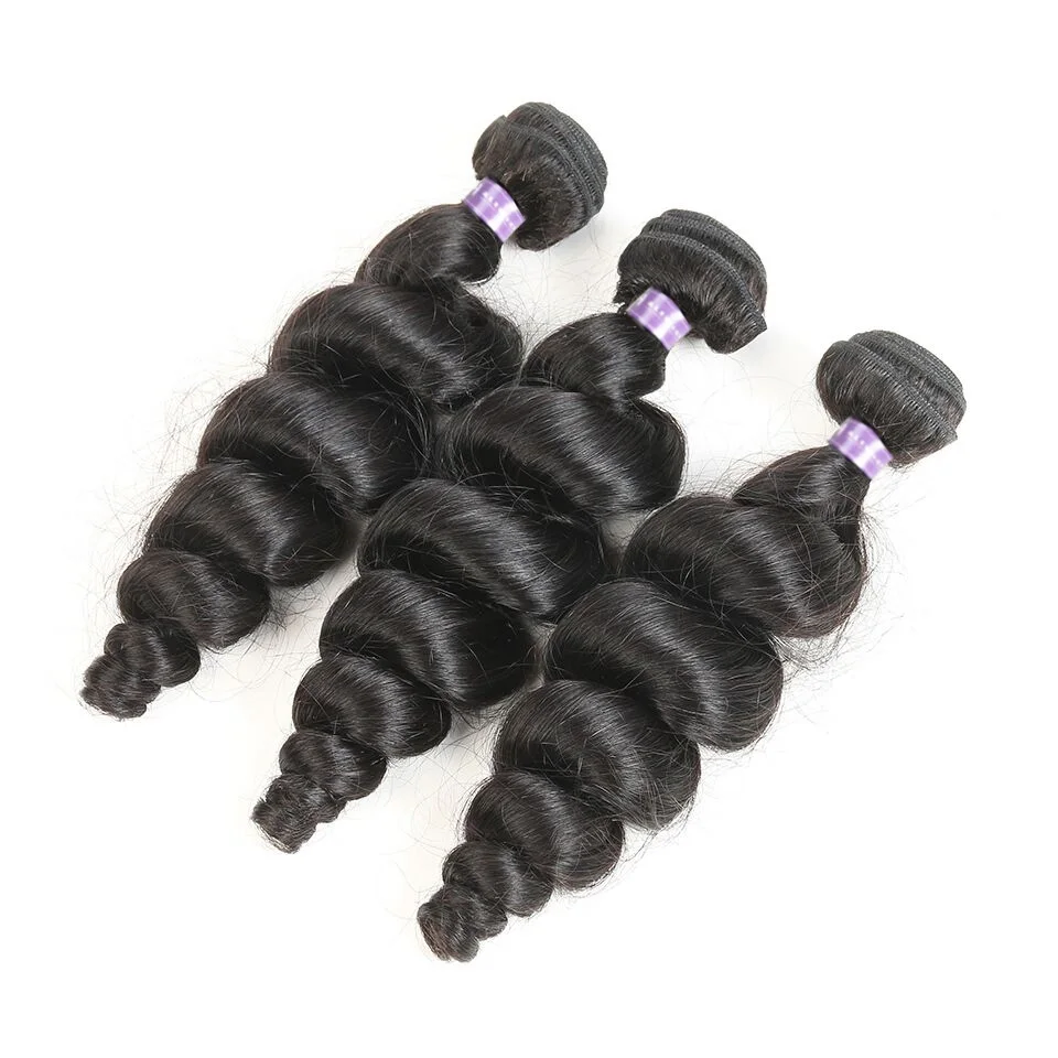 FREE CLOSURE Alimice Hair Brazilian Loose Wave 3 Bundles Deal Brazilian Hair Weave Bundles 100% Human Hair Weave Non Remy 8-28 (18)