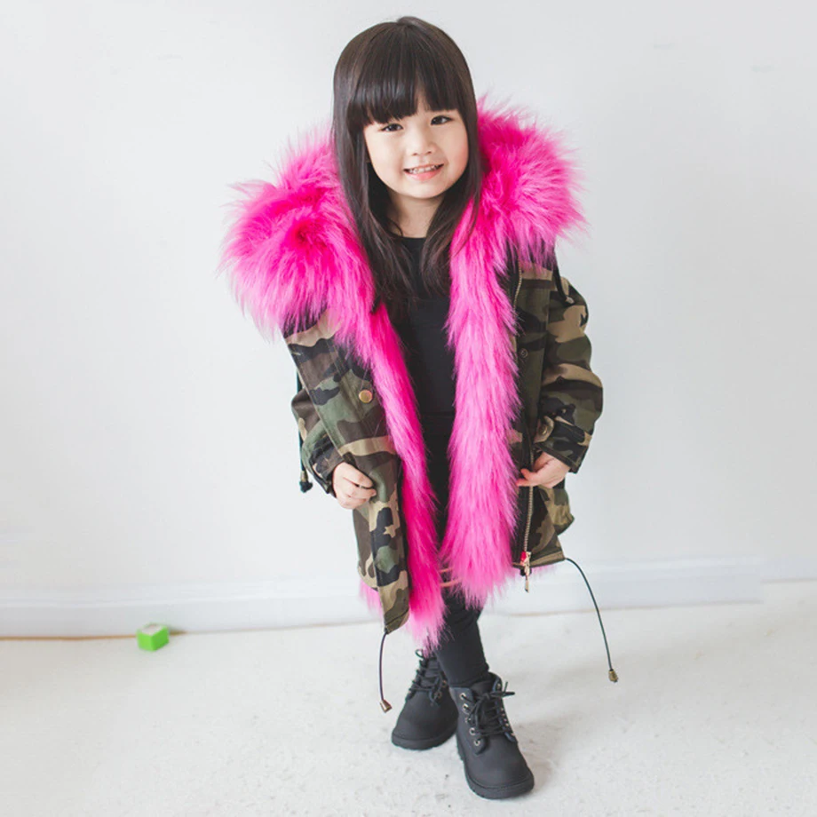 WENDYWU/новое зимнее пальто для девочек куртки из искусственного лисьего меха Верхняя одежда для детей ясельного возраста утепленное пальто для маленьких девочек, парки для мальчиков