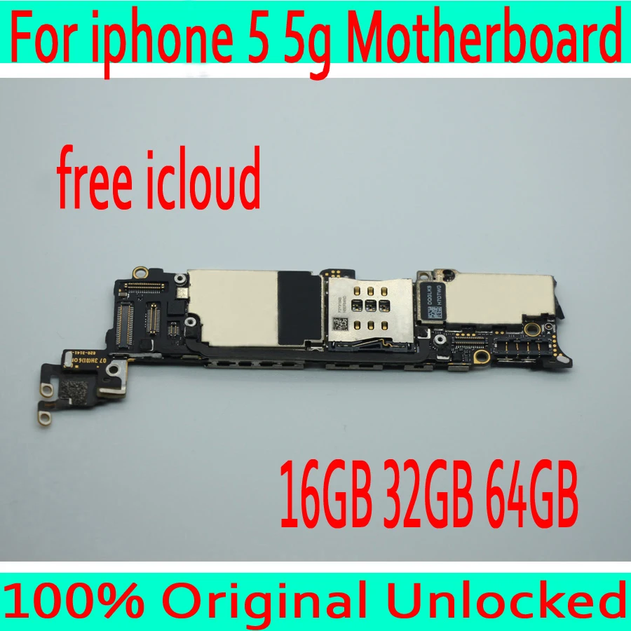 

16GB 32GB 64GB Original unlocked for iphone 5 Motherboard with Full Chips,Free iCloud for iphone 5 5g Mainboard