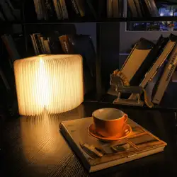 Перезаряжасветодио дный емое светодиодное освещение настроения, многоцветный Ночной свет деревянная складная Книга в форме света