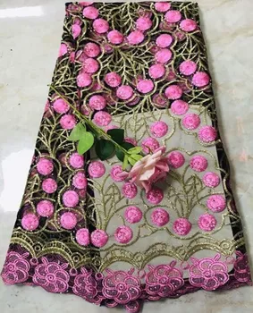 

Hot sale latest african laces 2019 high quality african french lace fabric with stone nigerian lace fabrics for dress WD-A62