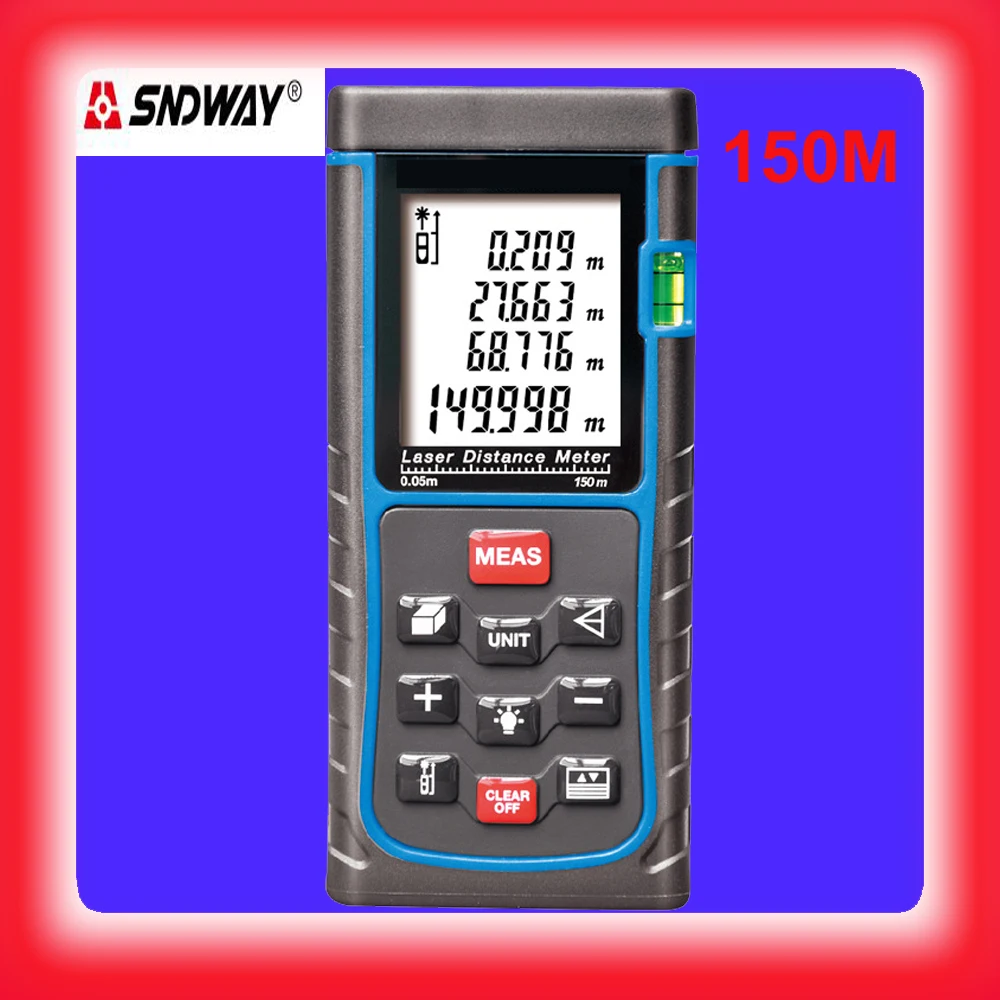 

SNDWAY Digital laser distance Meter metro laser Tape measure Diastimeter tester 150/120/100/80/70/60/50/40M Laser Rangefinder