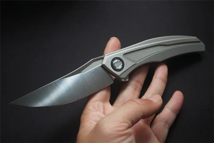 

Eafengrow Folding Ceramic ball bearings Flipper Knife VG-10 blade TC4 Titanium handle camping outdoor survival knives EDC tool